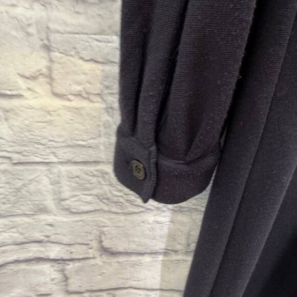 Vintage Talbots Long Sleeve Dress Size L Navy Blue Pleated Modest Button Front - Picture 7 of 7